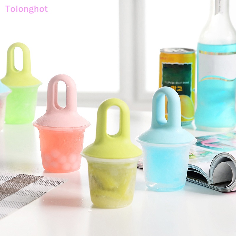 Tolonghot&gt; 1Pc Cetakan Es Krim Popsicle Mini Dengan Penutup Cetakan Es Pop Plastik Set Anak Bayi Buah Milkshake Ice Cream Mold Alat Dapur well