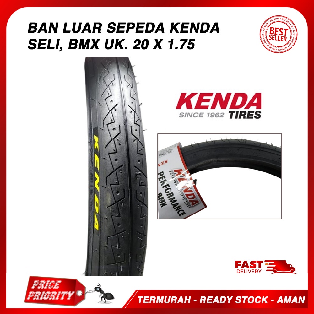 Ban Luar Sepeda KENDA 20 x 1.75 Sepeda Mini BMX 20 x 175 Sepeda Lipat SELI