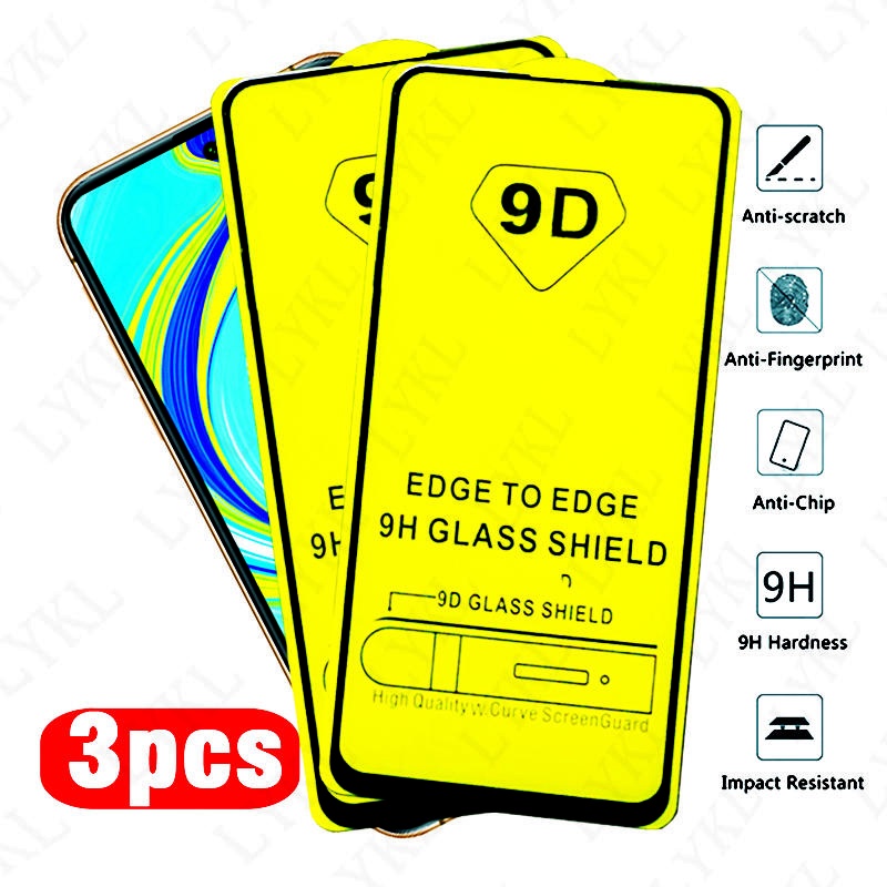 3pcs Full Cover Black Edge Tempered Glass Film Untuk Infinix Note30 12 11 10 Pro 30i 12i 11s Pelindung Layar Untuk Infinix Note7 Lite 30 12 VlP 11i 8 8i