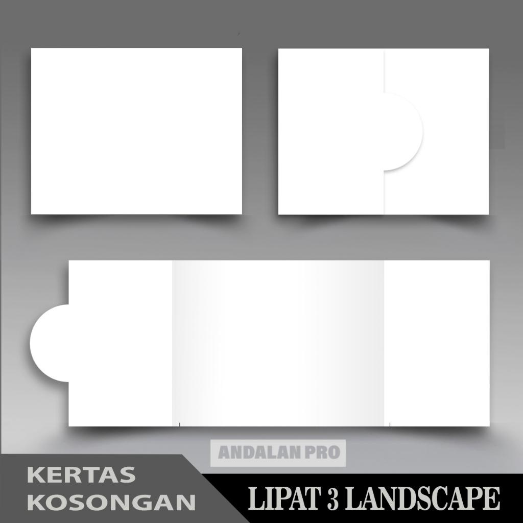 

(100 PCS) Kertas Undangan Kosongan Lipat 3 Landscape Bahan Jasmine / Tik 200 GSM