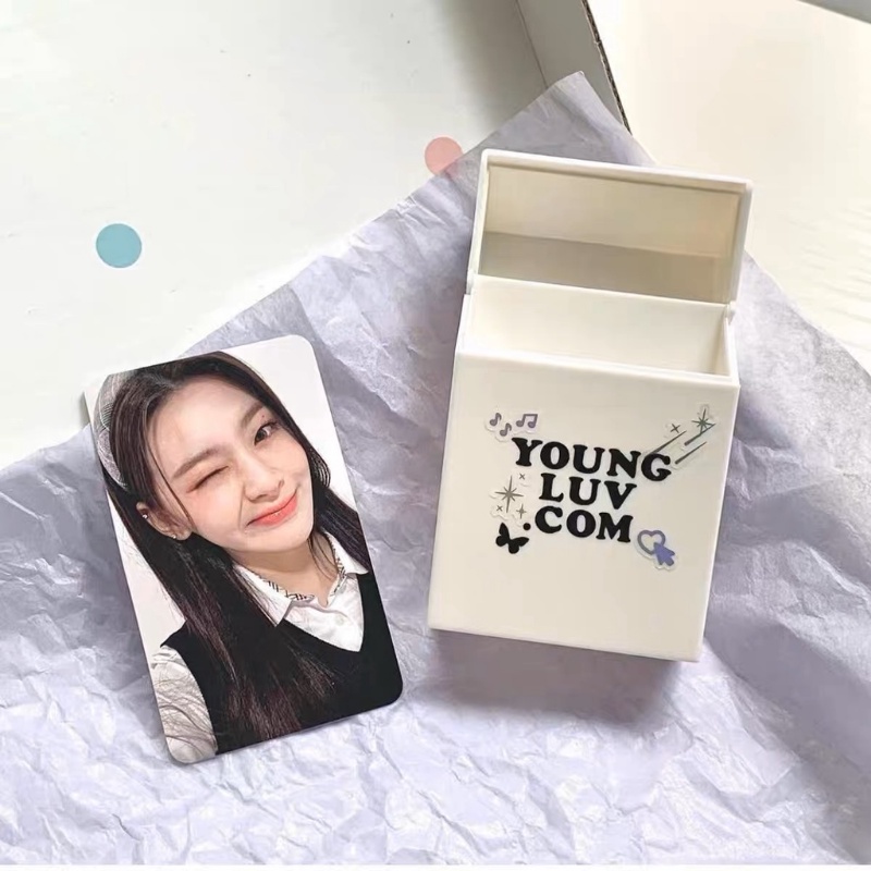 Kotak Penyimpanan Flip Cover Putih Anti Debu Kartu PC 3inch Terorganisir Box Idol Photocard Toploader Tempat Penyimpanan