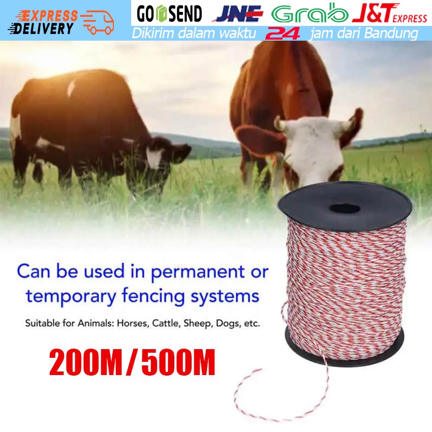 200M / 500M Pagar Listrik / Kawat Listrik Polytwire Diameter 2mm / Pagar Peternakan Yang Dialiri Lis