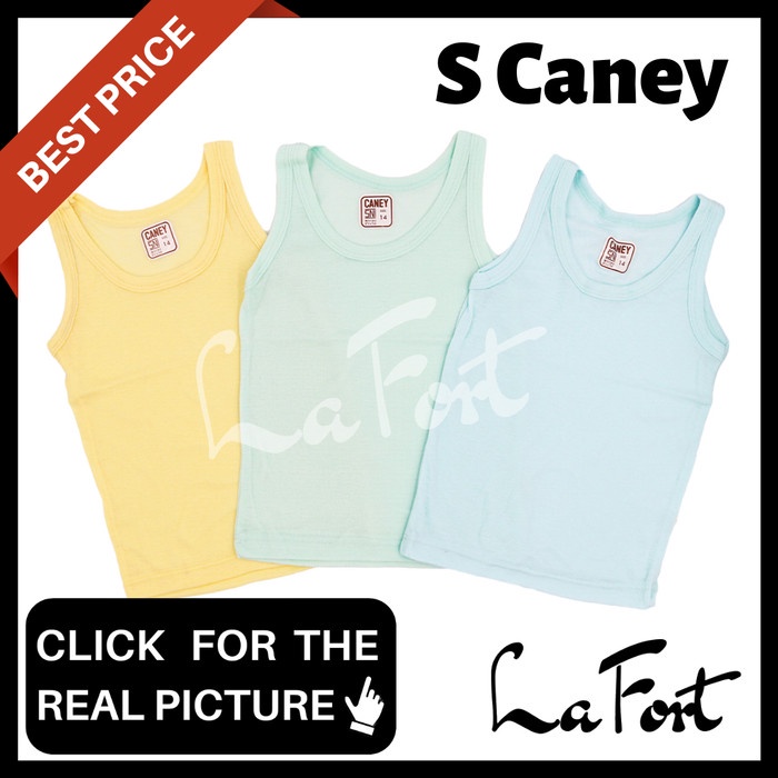 ✨NEW✨ -Termurah Singlet Kutang Caney Anak Laki Cewek ORI Daleman Unisex - 12, Putih