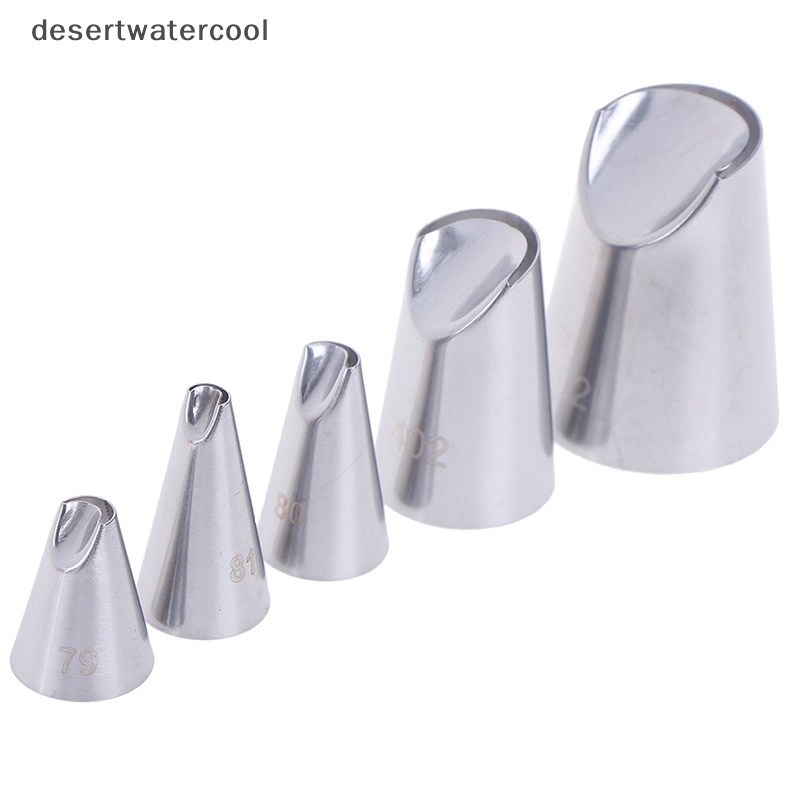 Deid 5pcs Petal Stainless Steel Icing Piping Nozzle Cream Tips Kue Krim Pastry Alat Martijn