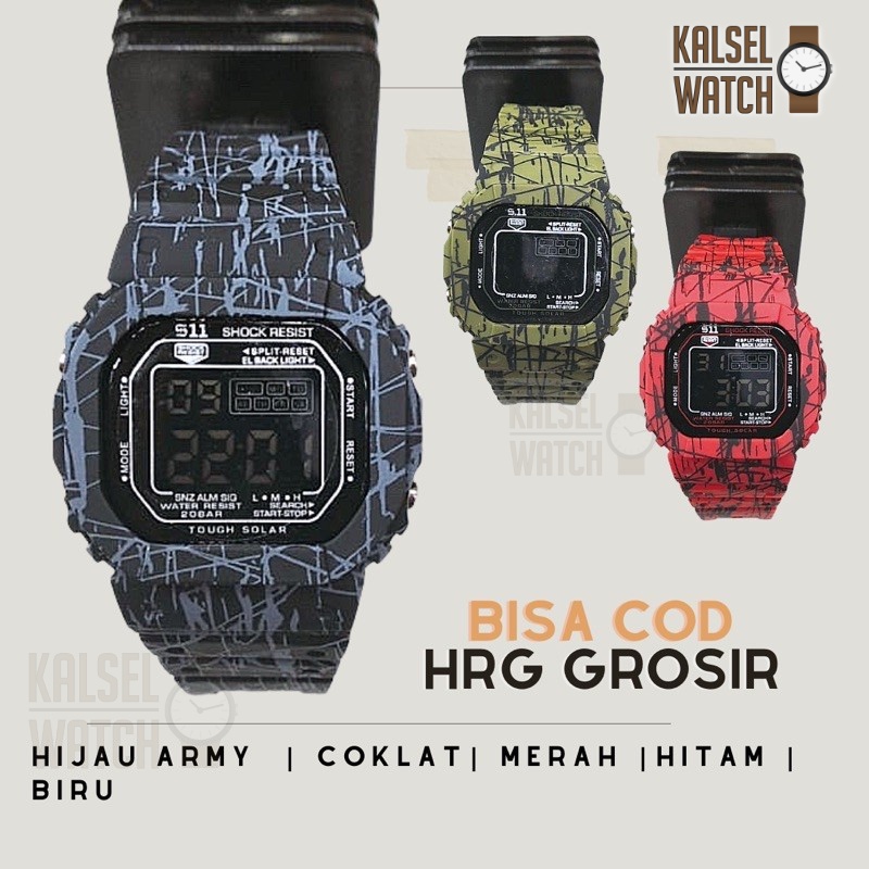 Jam Tangan Digital Wanita Terbaru Model Sporty Olahraga COD Layar LED Cowok Cewek Model Korea Import