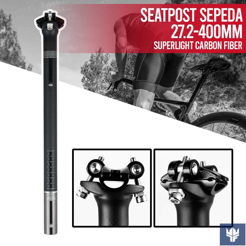 WACAKO Seatpost Sepeda Carbon Fiber Superlight Road Bike 27.2-400mm