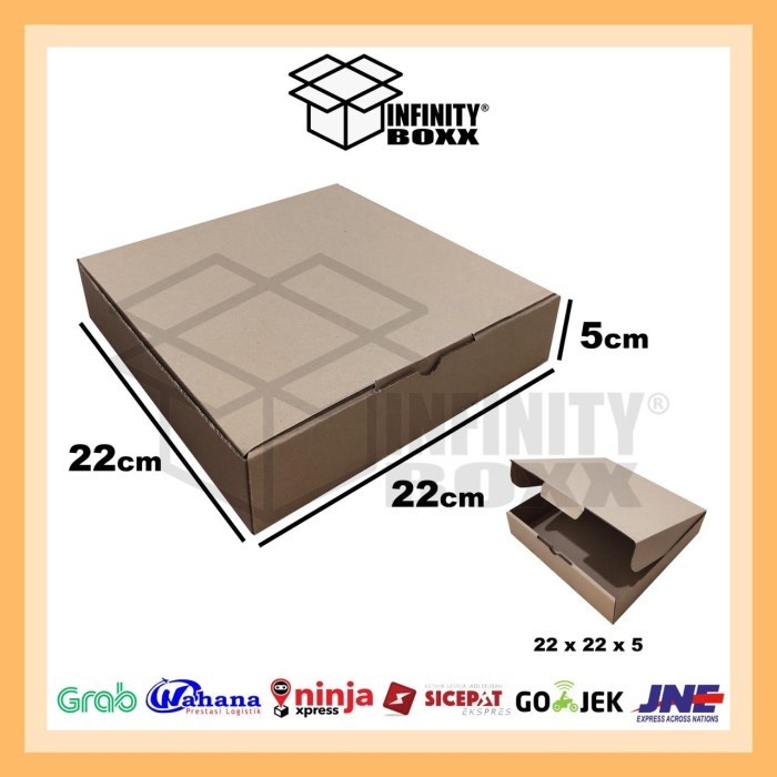 

kotak kardus pizza box die cut ukuran 22X22X5 PUTIHH PUTIHH