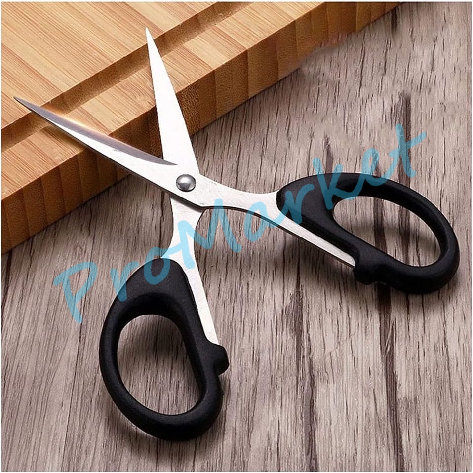 PRO Gunting Stainless Steel 14 CM Gunting Medium Hitam Ukuran Paper Scissors Gunting Kertas Stainless