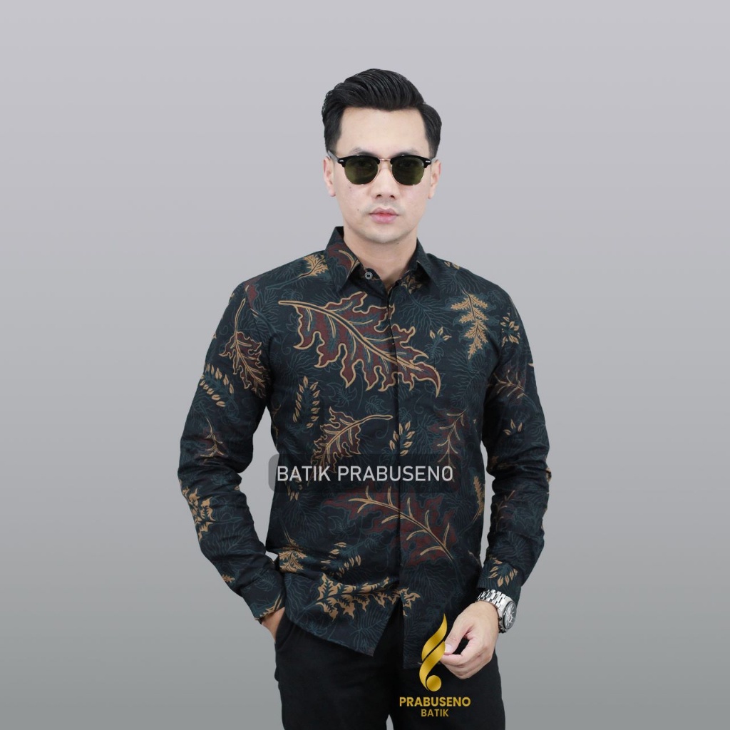 Hem Batik Prabuseno Pria Lengan Panjang Motif JUANDA Formal Kerja Kantoran Guru Modern Premium Katun