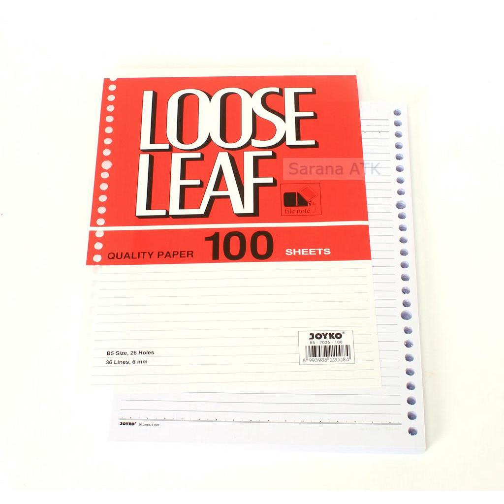 

JOYKO B5 100 lembar / Refill Loose Leaf [ PACK ]