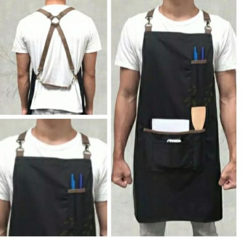 Apron masak celemek masak barista waterprof celemek barista Apron barista Kualitas Premium