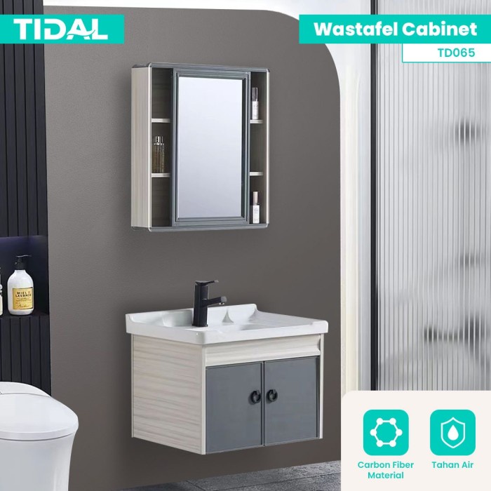 Wastafel Kabinet Cermin Set Modern Minimalis Kamar Mandi Tidal TD065