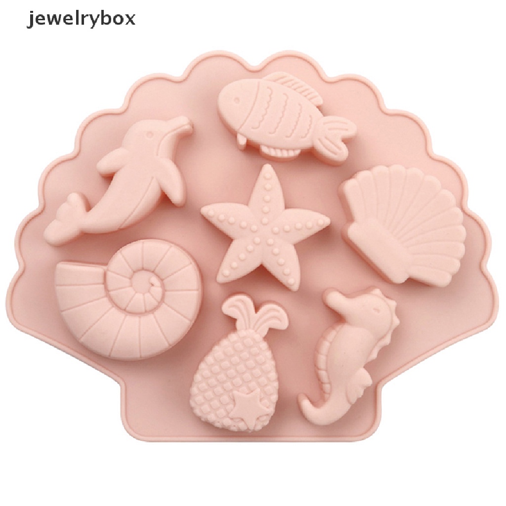 [jewelrybox] Sea Creatures Silicone Molder Fondant Baking Kue Coklat Resin DIY Cetakan Ikan Butik