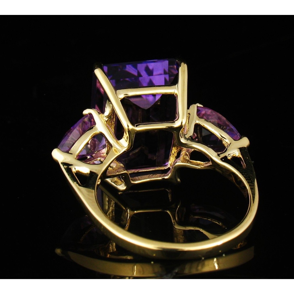 Goldkingdom Fashion Perhiasan Aksesoris Ready Stock Jual Panas Turmalin Set Cincin Berlian Di Eropa Dan Amerika Amethyst Permata Split Size Ring Berlapis 18 K Emas Cincin Perhiasan Perak