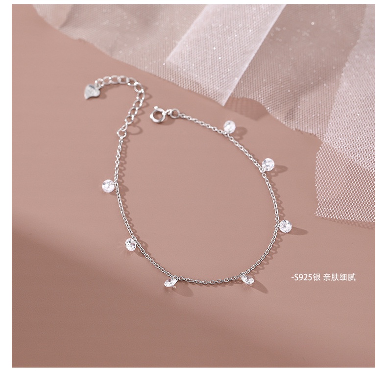 Gelang Sterling Silver Super Zircon Berkilau S925 Untuk Wanita