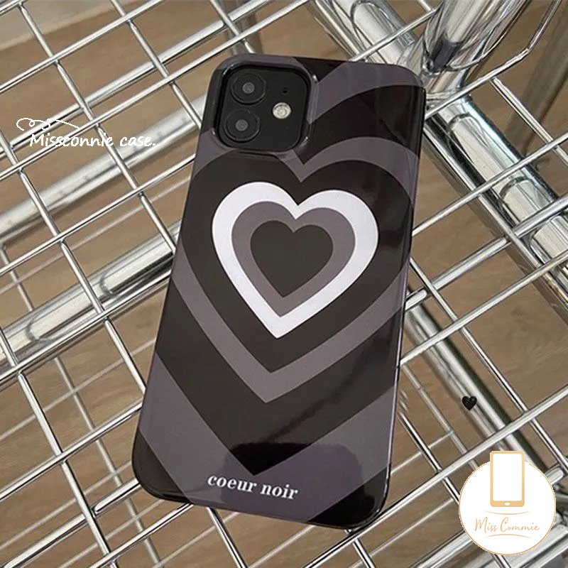 IPHONE Ins Gradiasi Cinta Hati Ponsel Case Kompatibel Untuk Iphone11 12 14 13 Pro Max7 8 Plus XR X XS Max SE 2020 Lembut Tpu Glossy Halus Penutup Belakang