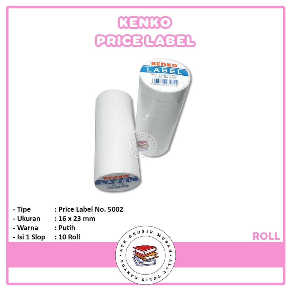 

Kenko Stiker Label Harga 2 Line No.5002 1 Roll