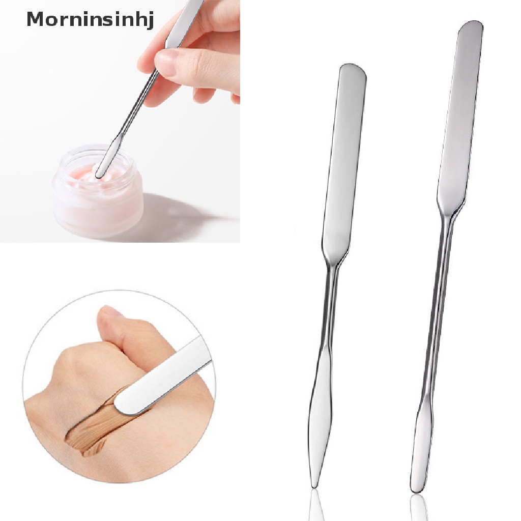 Mornin 1PCS Kepala Ganda Alat Spatula Pencampur Makeup Kosmetik Bahan Stainless Steel Untuk Palet id