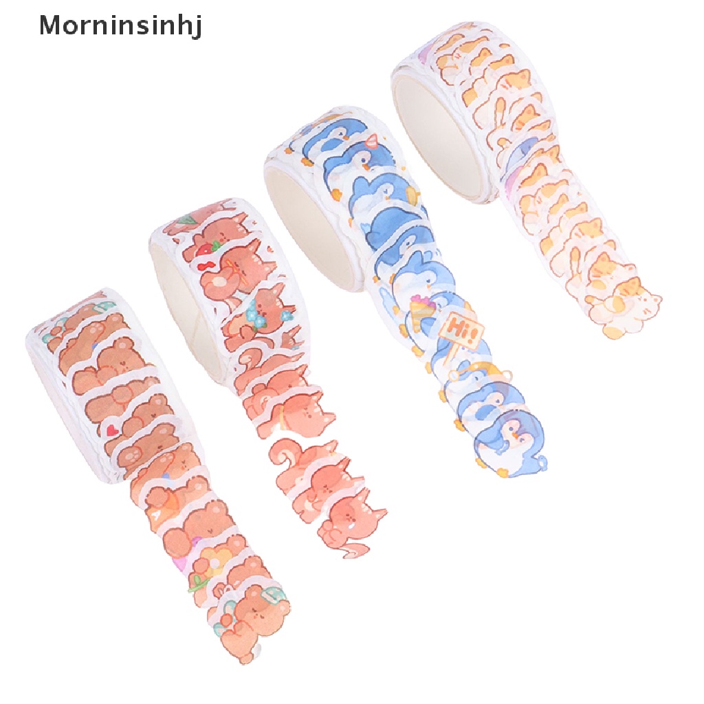 Mornin 100Pcs/Roll Washi Paper Kawaii Kartun Hewan Washi Masking Tapes Untuk Scrapbook id