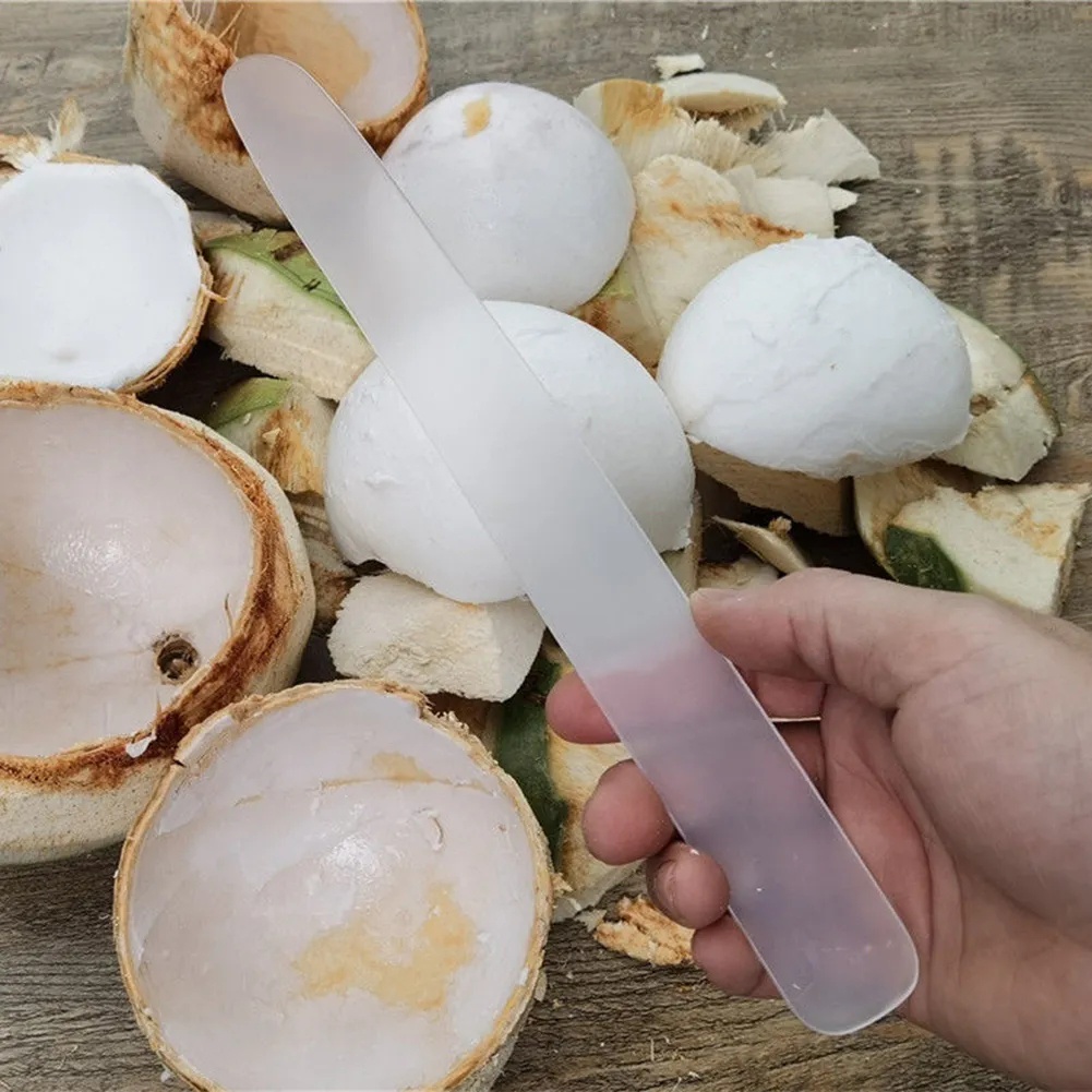 Kreatif Non-Invasif Penghilang Daging Kelapa Sederhana Pembuka Kaleng Kelapa Putih Alat Gali Kelapa Gagang Panjang