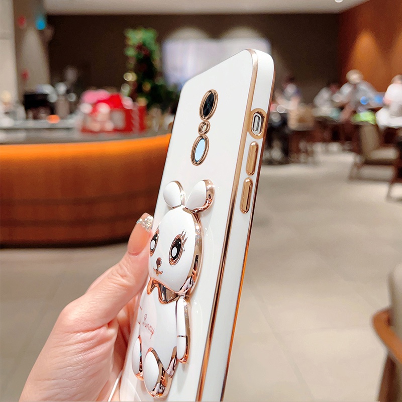 REDMI Andyh Case Handphone Untuk Xiaomi Redmi5Plus Kartun Lucu Kelinci Kecil Tepi Lurus Soft Shell Mengirim lanyard Silikon