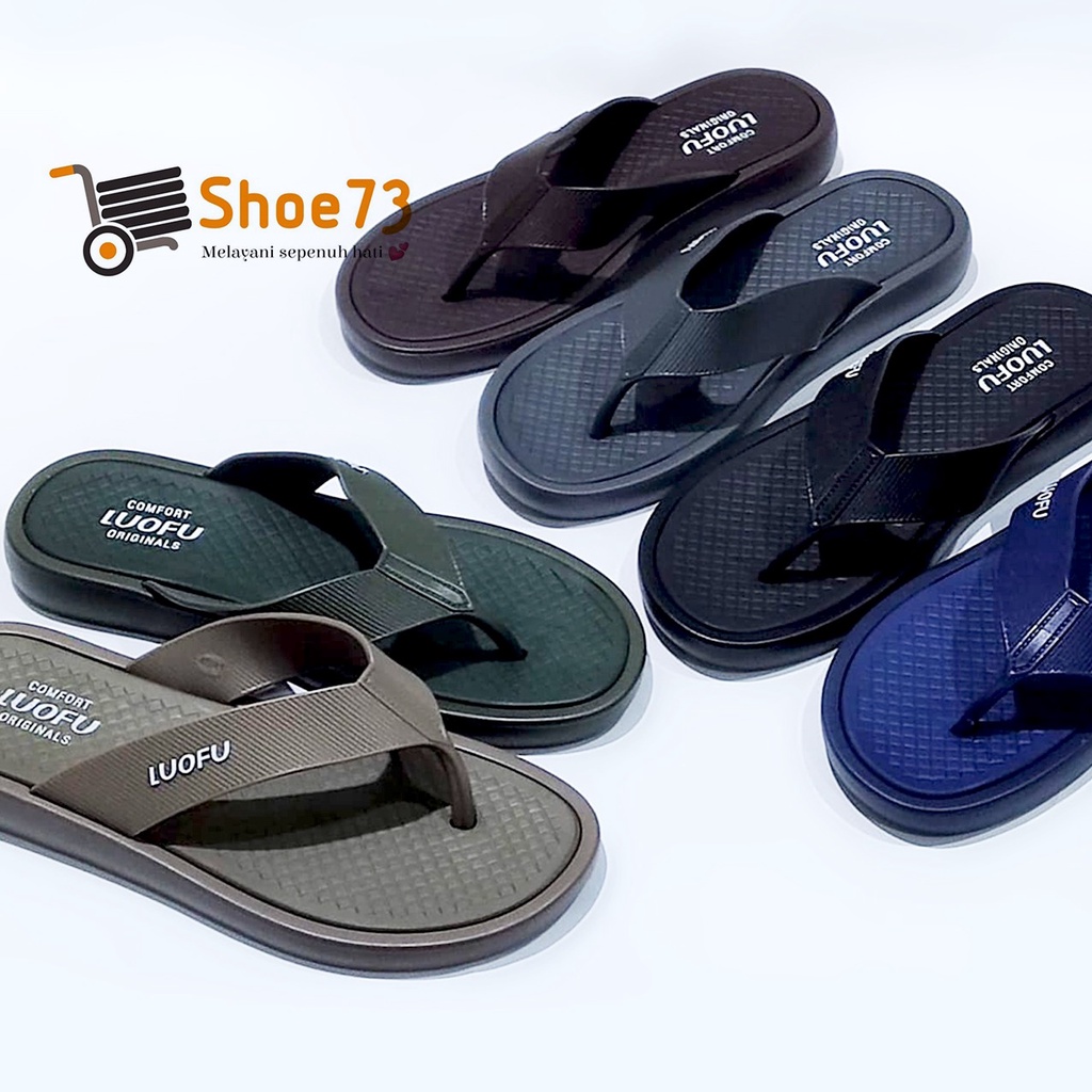 LUOFU F 2326 - E01PLS SIZE 40-44 ORIGINAL l Sandal jepit jelly pria l Sendal jepit cowok impor