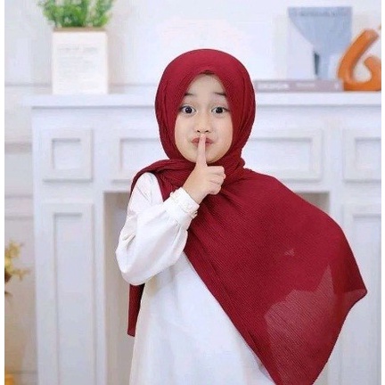 Jilbab Pashmina Plisket Anak Diamond Ceruty