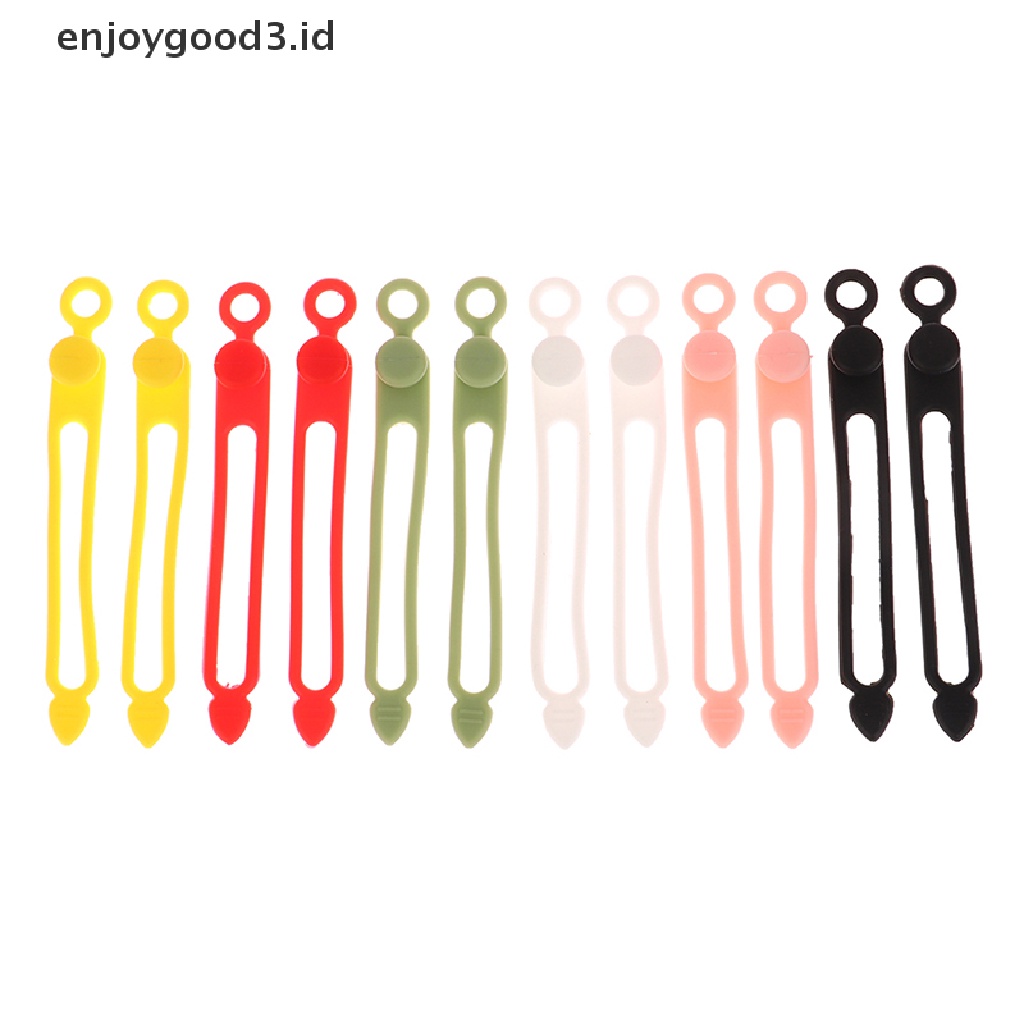 [Rready Stock] 1/6Pcs Tali Kabel Silikon Wire Organizer Reusable Fastening Cable Ties (ID)