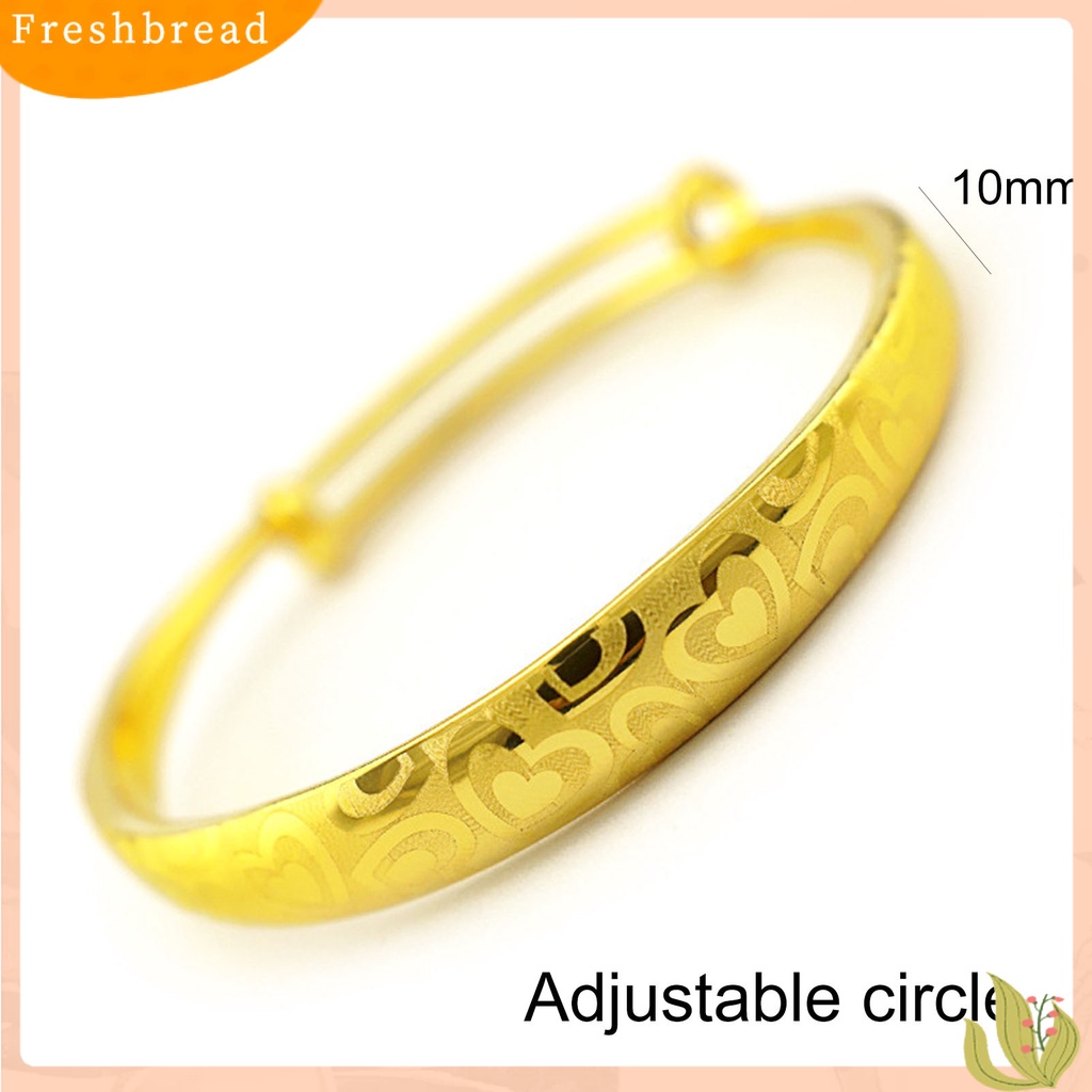 &lt; Freshbread &gt; Charm Gelang Indah Tidak Luntur Adjustable Bangle Warna Emas Untuk Pernikahan