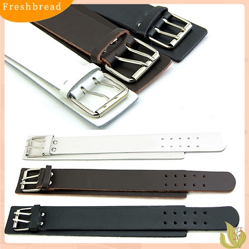 &lt; Freshbread &gt; Adjustable 2lapisan Gelang Kulit Imitasi Pria Gesper Cuff Bangle Bracelet