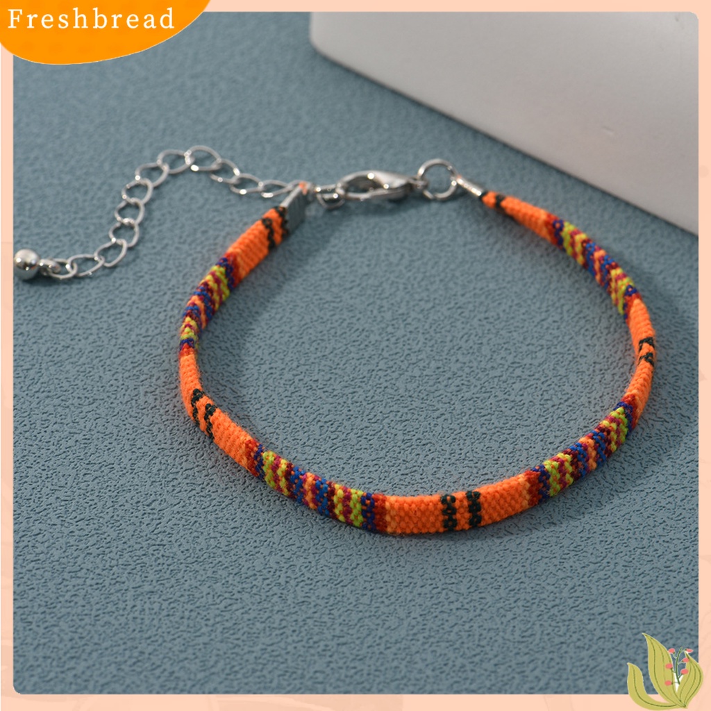 &lt; Freshbread &gt; Braided Gelang Bohemian Etnik Anyaman Adjustable Geometris Hias Hadiah Wanita Warna-Warni Tali Bangle Pergelangan Tangan Aksesoris Untuk Pakaian Sehari-Hari