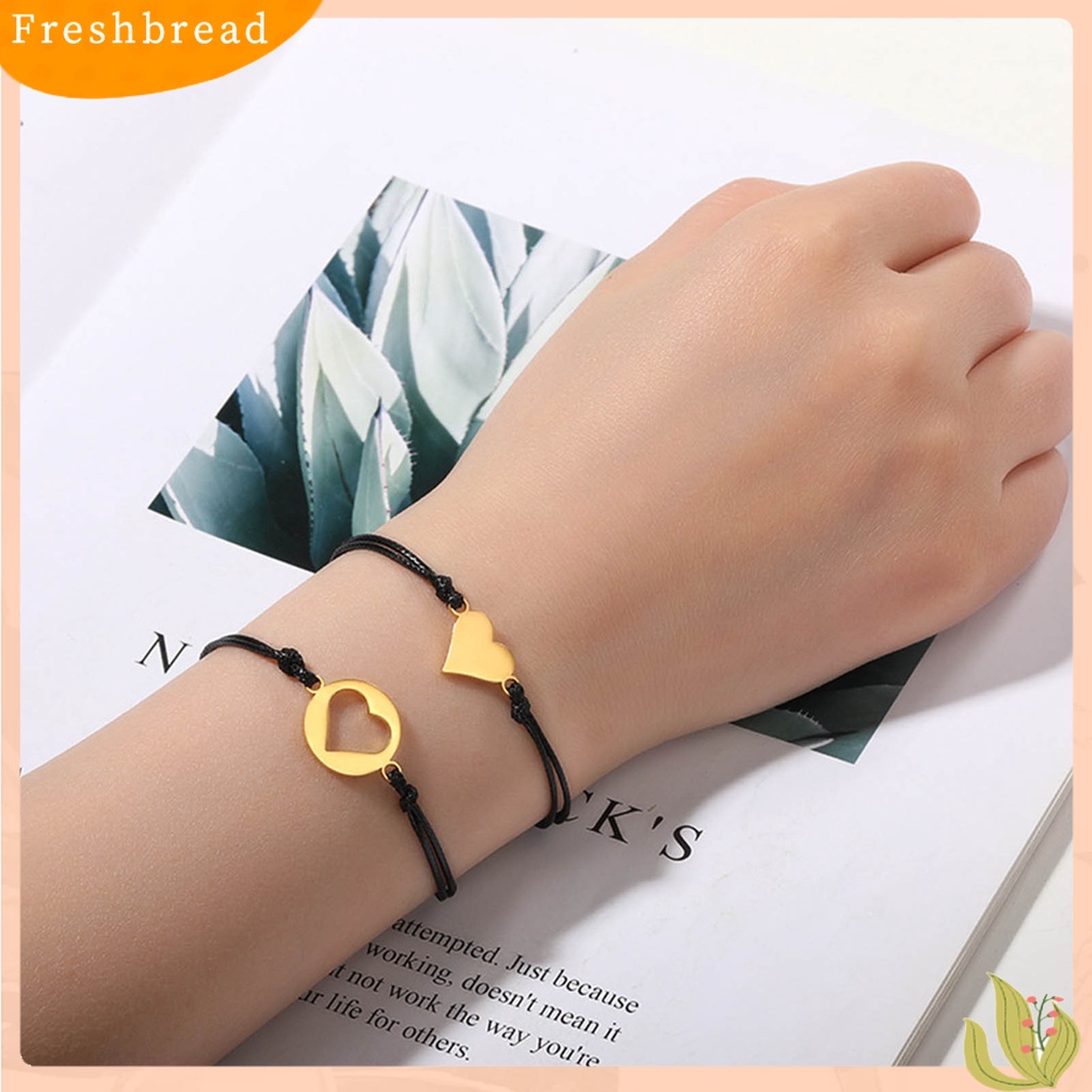 &lt; Freshbread &gt; 2/3/4Pcs Women Bracelets Adjustable Hand Made Heart Decor Hias Braided Dekorasi Kepribadian Ibu Putri Jantung Gelang Hadiah Hari Ibu