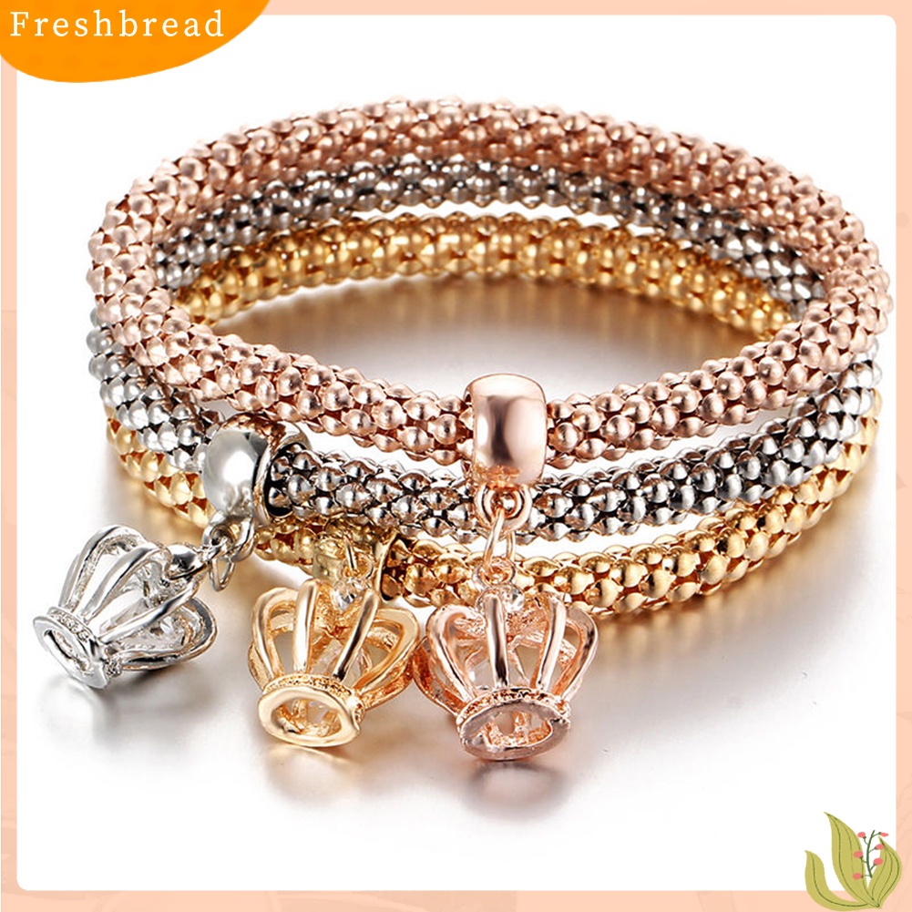 &lt; Freshbread &gt; 3Pcs/Set Wanita Fashion Burung Hantu Pohon Gelang Berlian Imitasi Liontin Bangle Perhiasan Hadiah