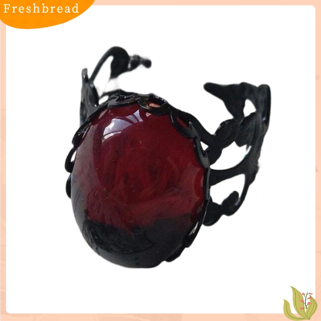 &lt; Freshbread &gt; Cincin Terbuka Kepribadian Geometris Adjustable Open Design Charming Decoration Tahan Lama Vintage Gothic Merah Faux Kristal Cincin Aksesoris Perhiasan