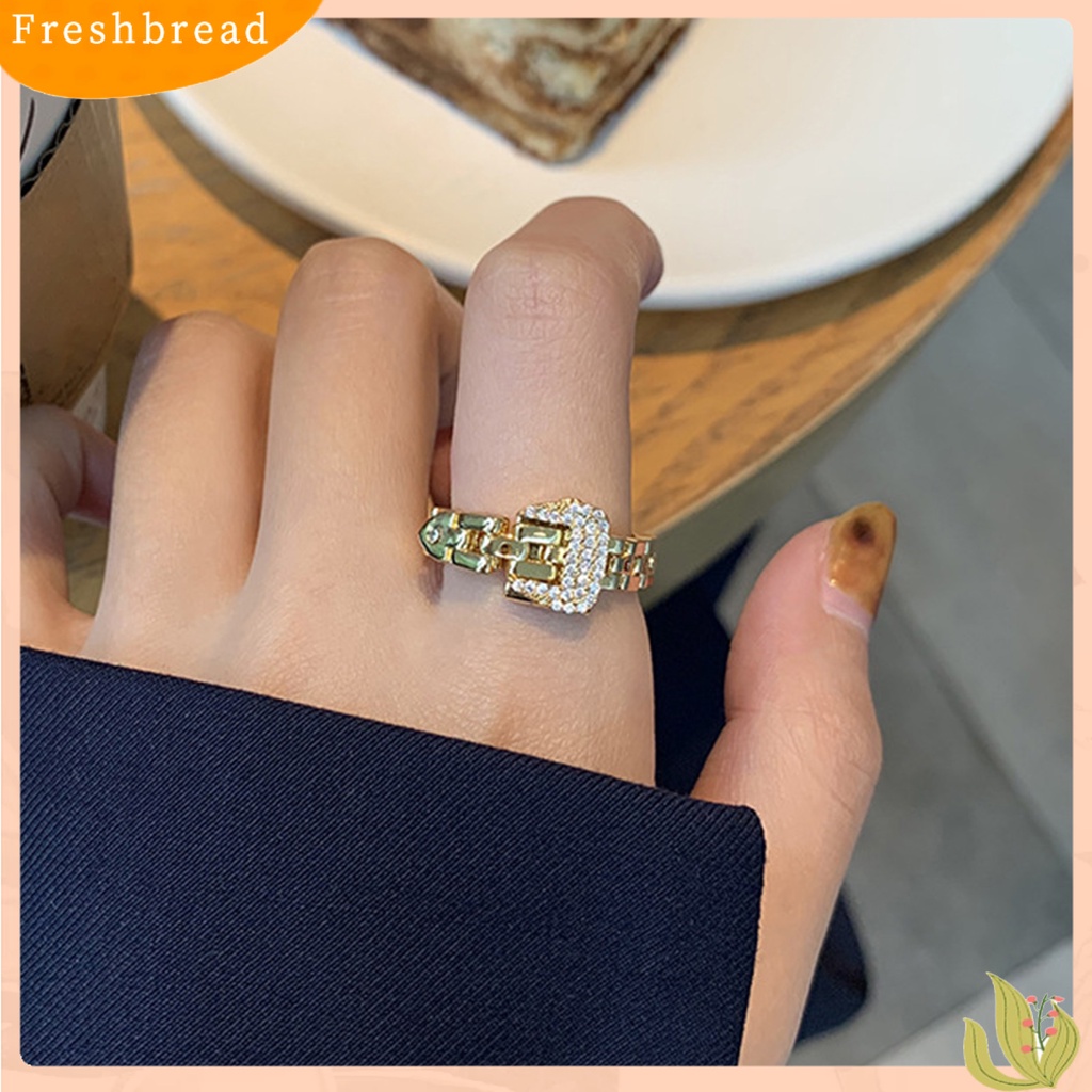 &lt; Freshbread &gt; Cincin Wanita Bergaya Adjustable Cincin Rantai Tahan Air Dapat Diputar Untuk Hadiah
