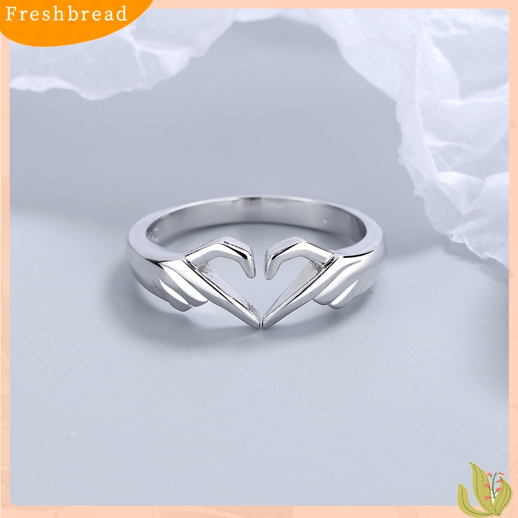 &lt; Freshbread &gt; Wanita Circlet Bentuk Hati Bukaan Cincin Buku Jari Romantis Tahan Lama Untuk Hari Valentine