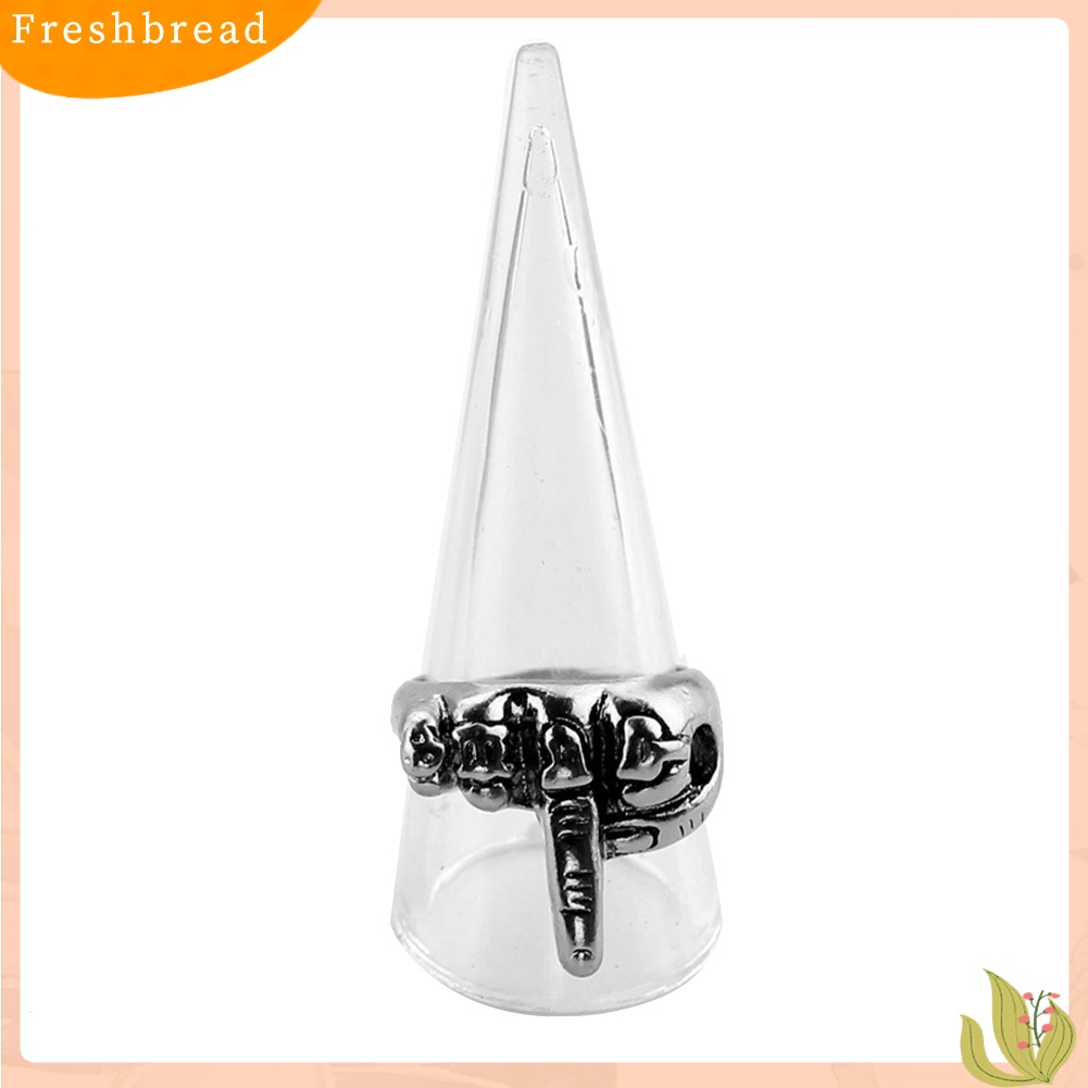 &lt; Freshbread &gt; Lucu Gothic Punk Biker Pengendara Motor Pria Jari Tengah Up Logam Cincin Perhiasan