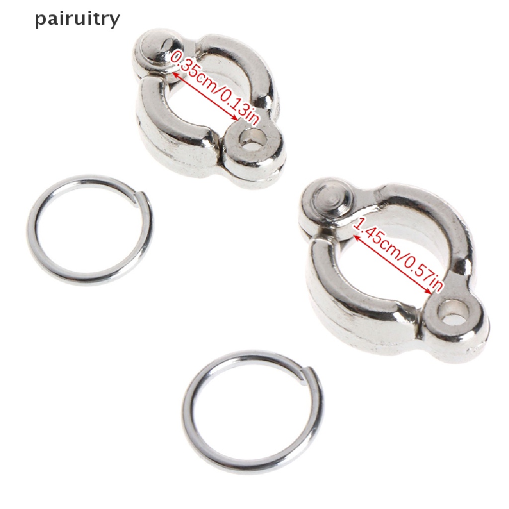 Prt 2Set Cincin Kaki Nuri Logam Hewan Peliharaan Burung Kaki Cincin Aktivitas Pelatihan Lalat Luar Ruangan Anti-Hilang Pembukaan Klip Kaki Buckleird 0.35/1.45cm PRT