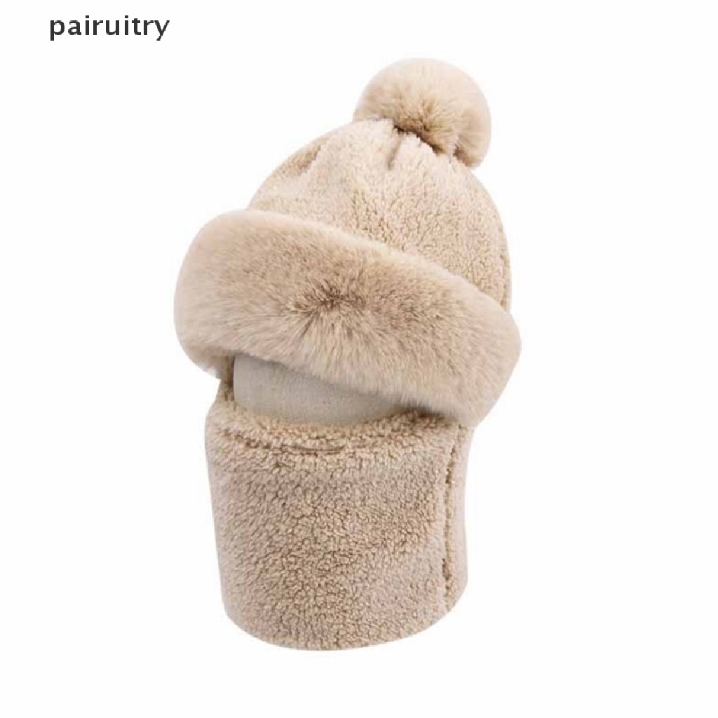 Prt Winter Beanie Syal Set Berkerudung Untuk Wanita Bulu Cashmere Leher Hangat Rusia Outdoor Ski Windproof Hat Tebal Mewah Berbulu Kupluk PRT