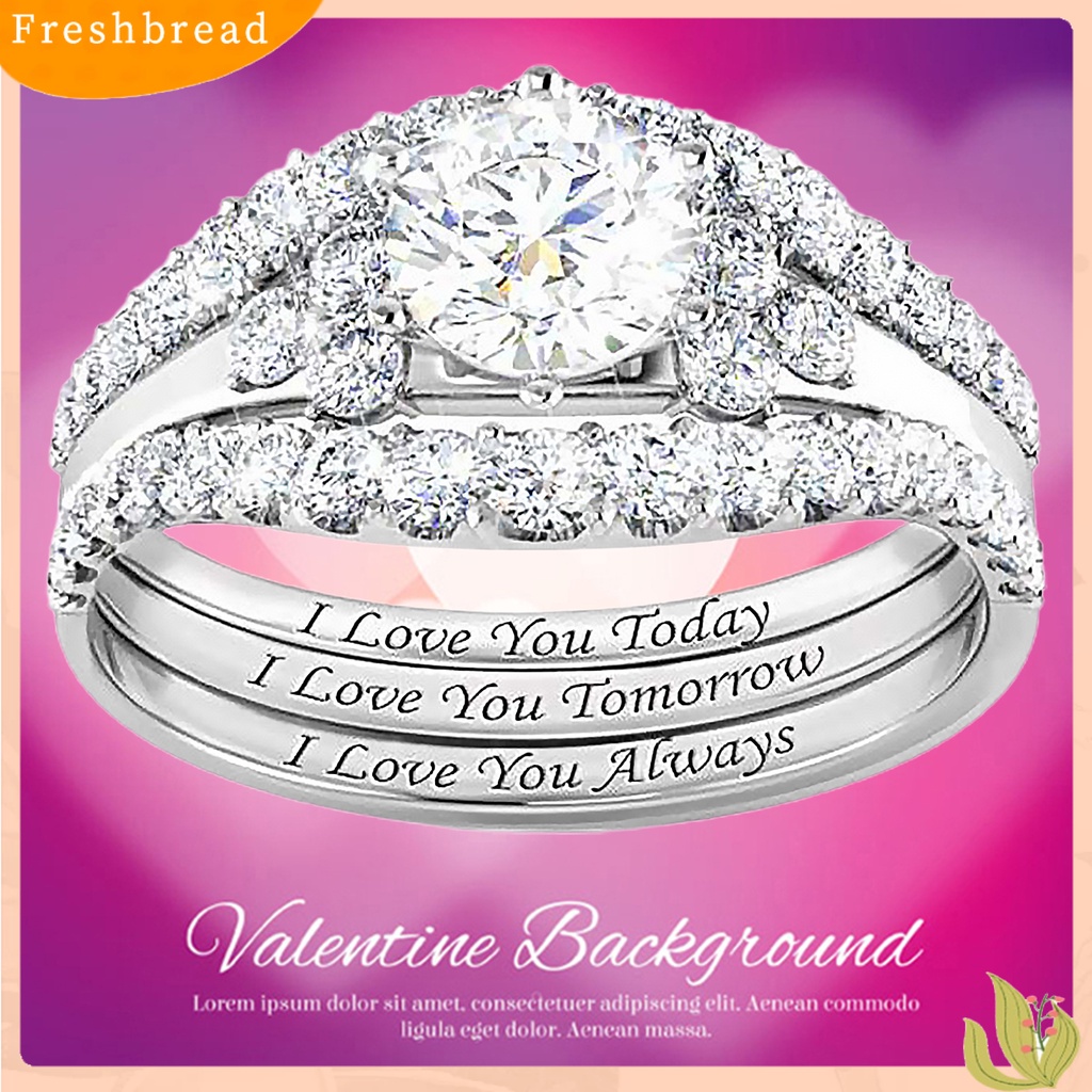 &lt; Freshbread &gt; 1set Cincin Wanita Electroplate Berkilau Alloy Halus Ladies Finger Ring Untuk Pesta