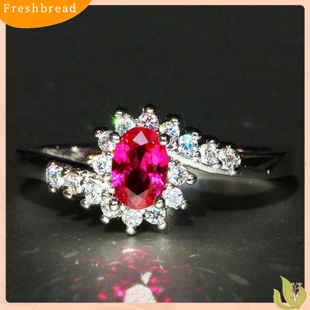 &lt; Freshbread &gt; Perhiasan Cincin Geometris Pengerjaan Halus Indah Bersinar Cubic Zircon Ring Untuk Pesta