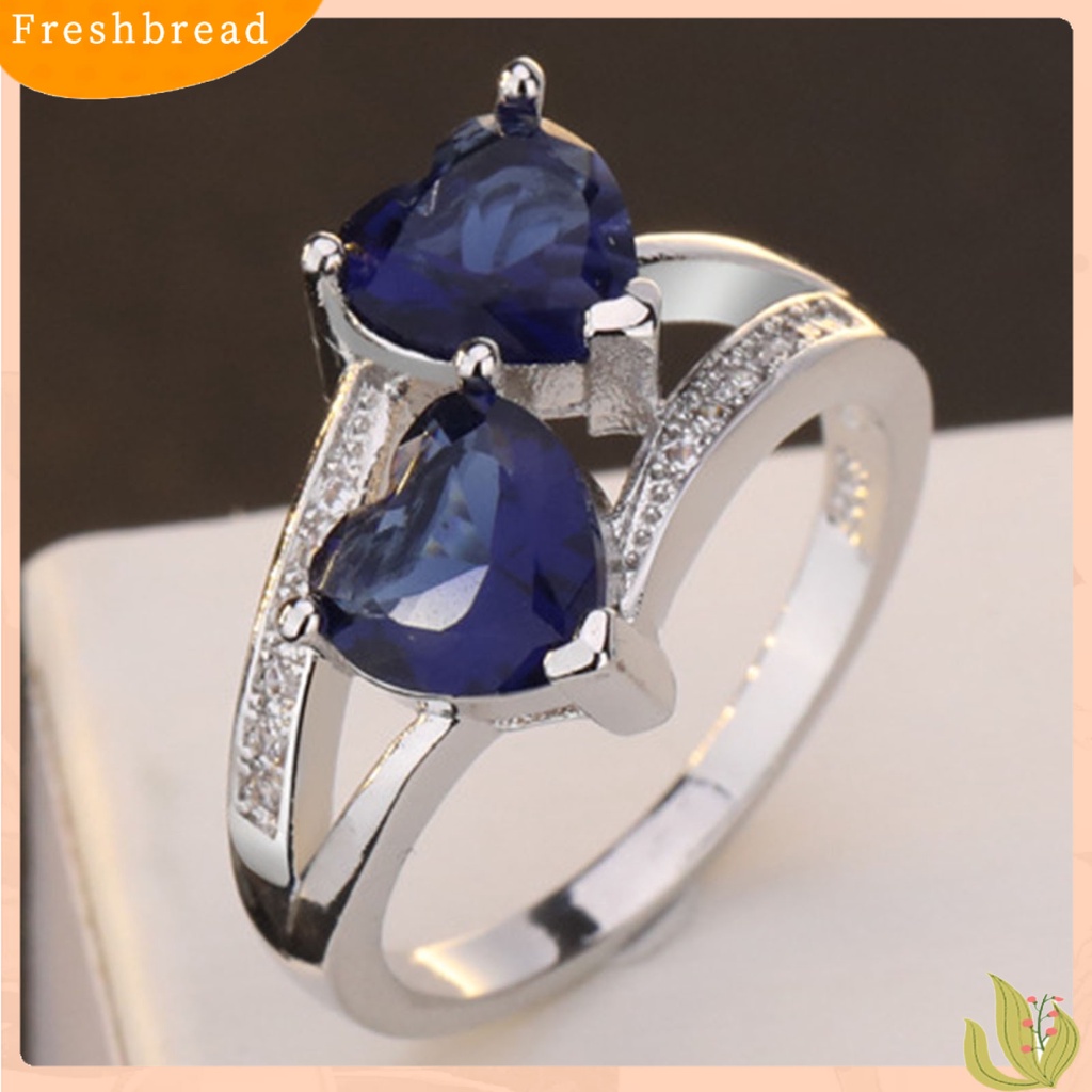 &lt; Freshbread &gt; Cincin Alloy Portable Ringan Dekorasi Jari Logam Kecil Cinta Bentuk Hati Cincin Tunangan Untuk Wanita