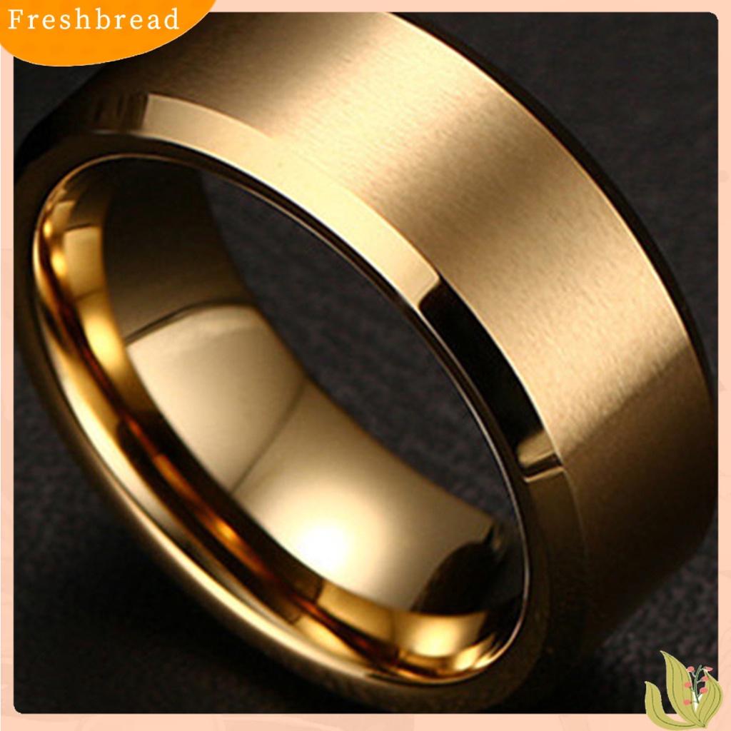 &lt; Freshbread &gt; 8mm Cincin Casual Unisex Warna Solid Tidak Mudah Pecah Aksesoris Cincin Jari Nyaman Untuk Outdoor