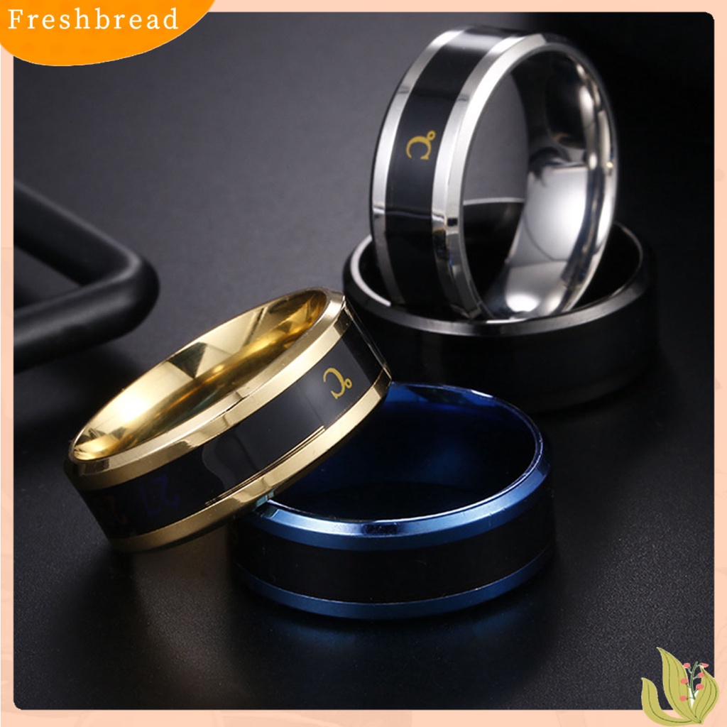 &lt; Freshbread &gt; Cincin Fashion Unisex Tampilan Real Time Cincin Tes Suhu Bahan Stainless Steel Untuk Pesta
