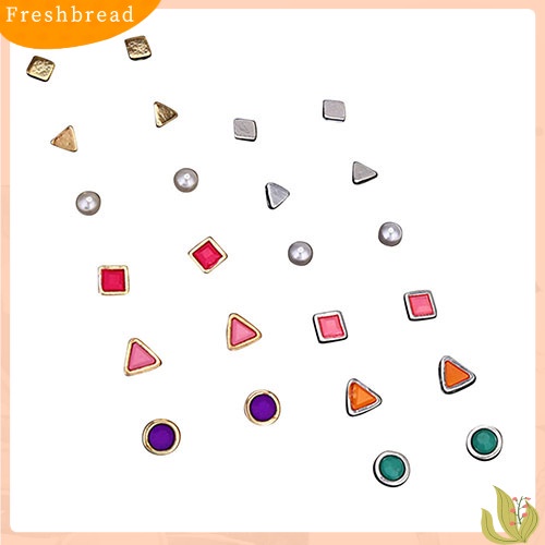 &lt; Freshbread &gt; 6pasang/Set Lucu Wanita Bentuk Geometris Kecil Telinga Studs Earrings Ear Jewelry