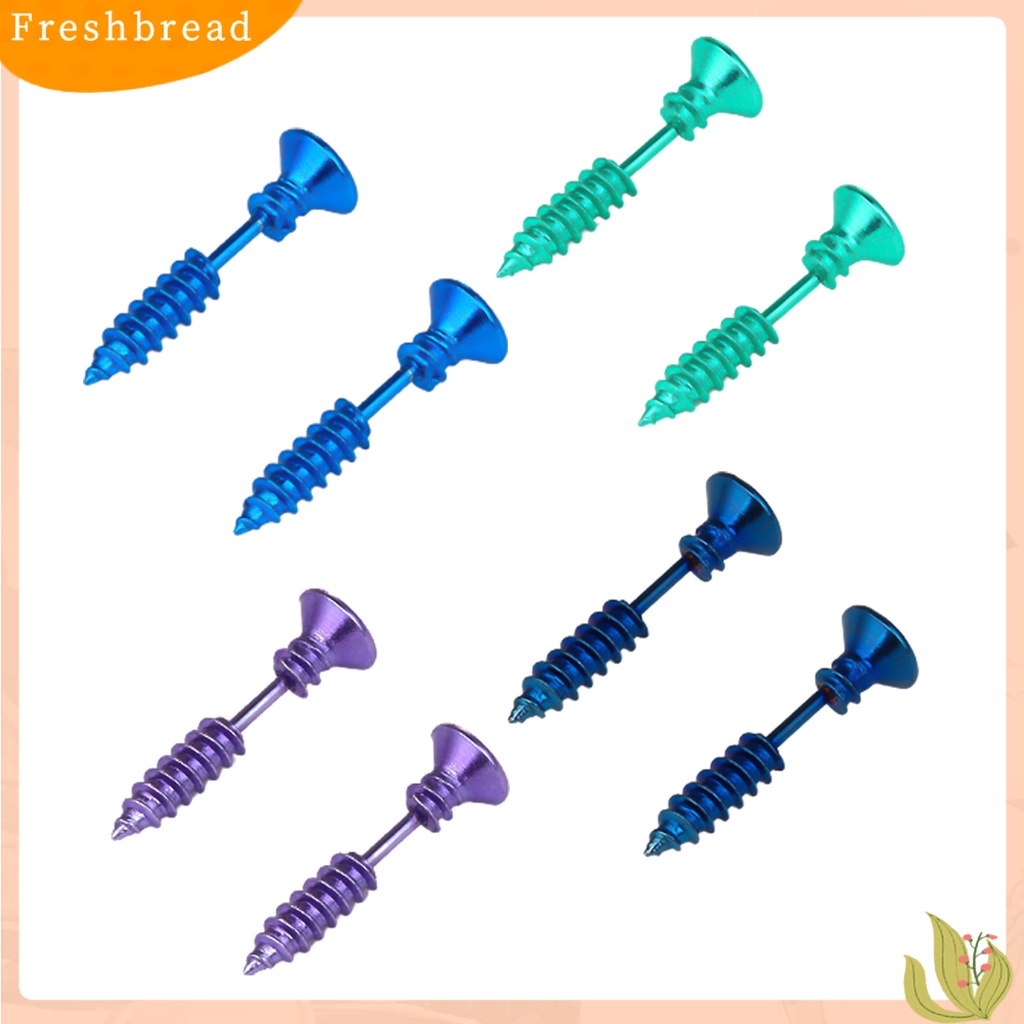 &lt; Freshbread &gt; Lucu Bentuk Sekrup Telinga Studs Keren Dua Sisi Anting Fashion Perhiasan Hadiah