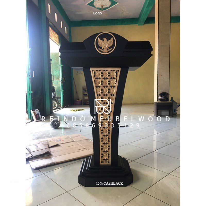 Mimbar Masjid Podium Garuda Kayu Jati Jepara 03-RMW