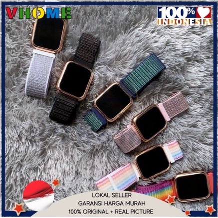 JAM TANGAN LED WANITA JAM TANGAN KANVAS LED SEGI JAM TANGAN WANITA ANTI AIR