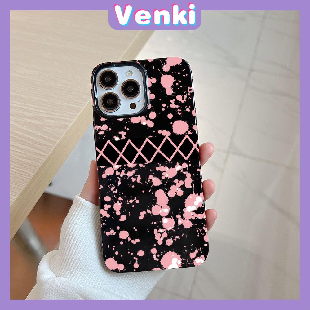 iPhone Case Soft TPU Glossy Black Candy Case Sweet Cool Pink Splashed Ink Camera Protection Shockproof For iPhone 14 13 12 11 Pro Max 7 8 Plus X XR