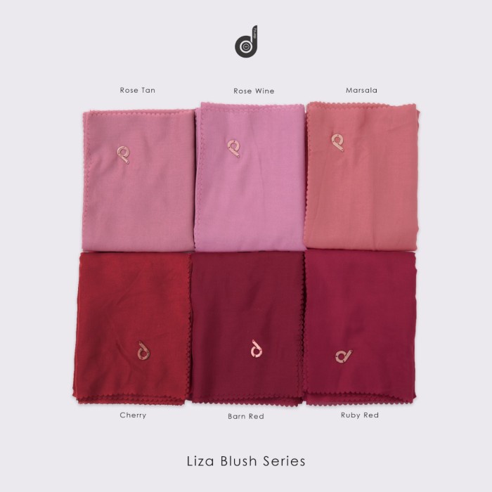 MURAH HIJAB JILBAB DEENAY LIZA BLUSH SERIES LASER CUT LOGO D - Ruby red